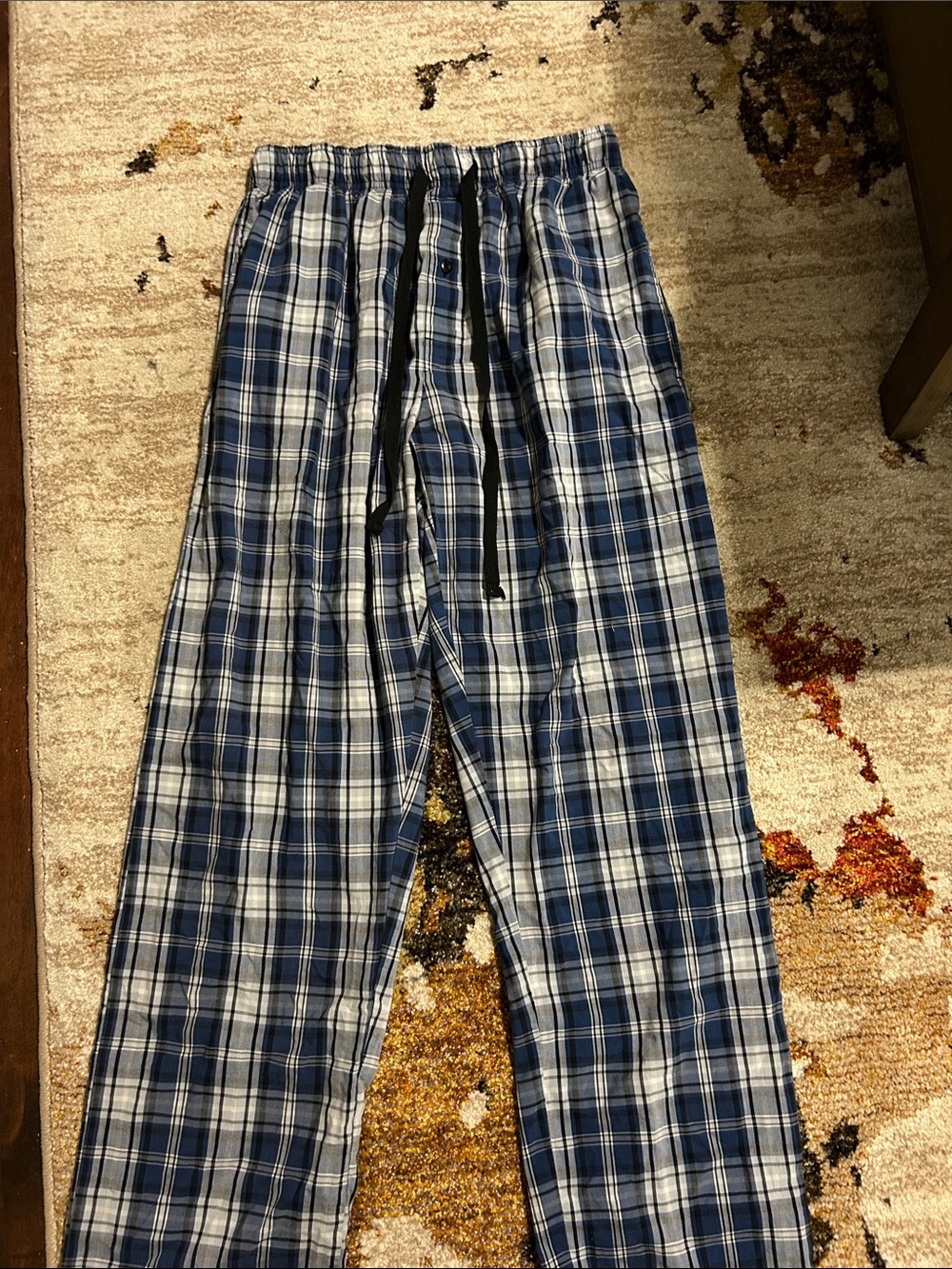 Blue and White Plaid Lounge Pants